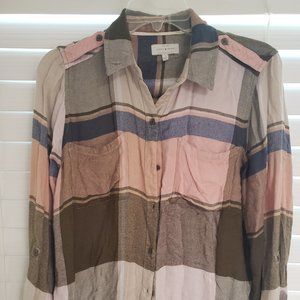 Lucky Brand Plaid long sleeve button down  Size Small